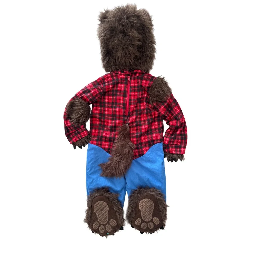 Kids Werewolf Costume Plaid Shirt Blue Pants Halloween Party‎ Dress Up